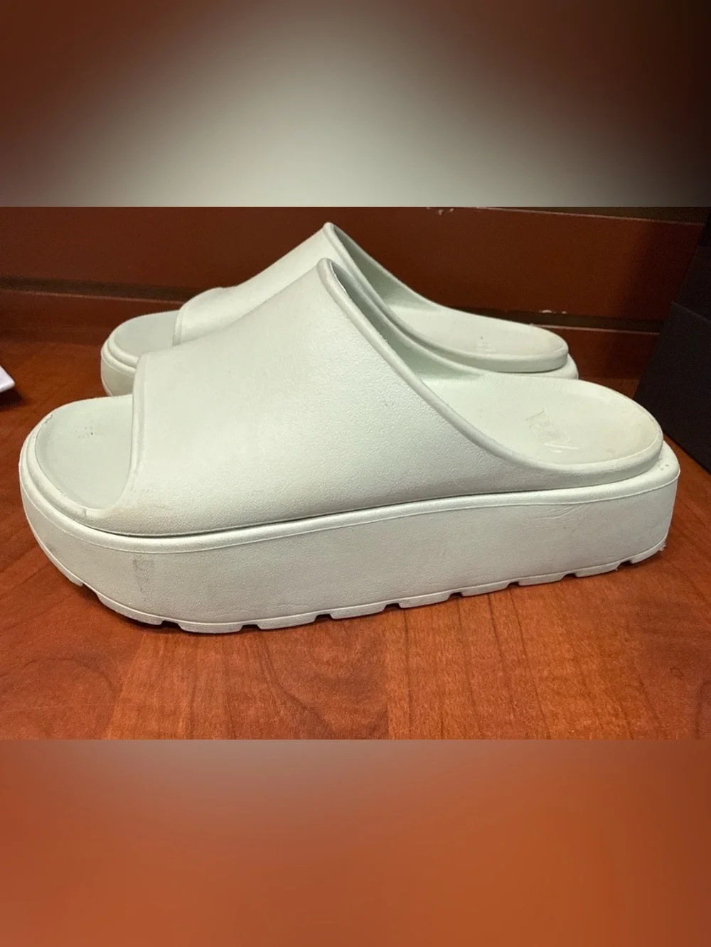 ZARA Mint Platform Slide Sandals Size 38